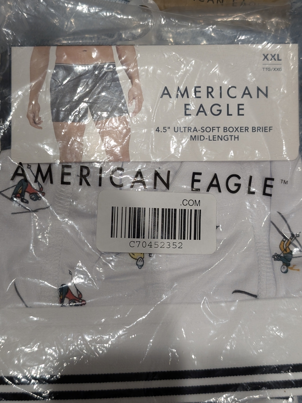 American Eagle Outfitters Men's Ultra Soft White 4.5 In Boxer Briefs NWT XXL